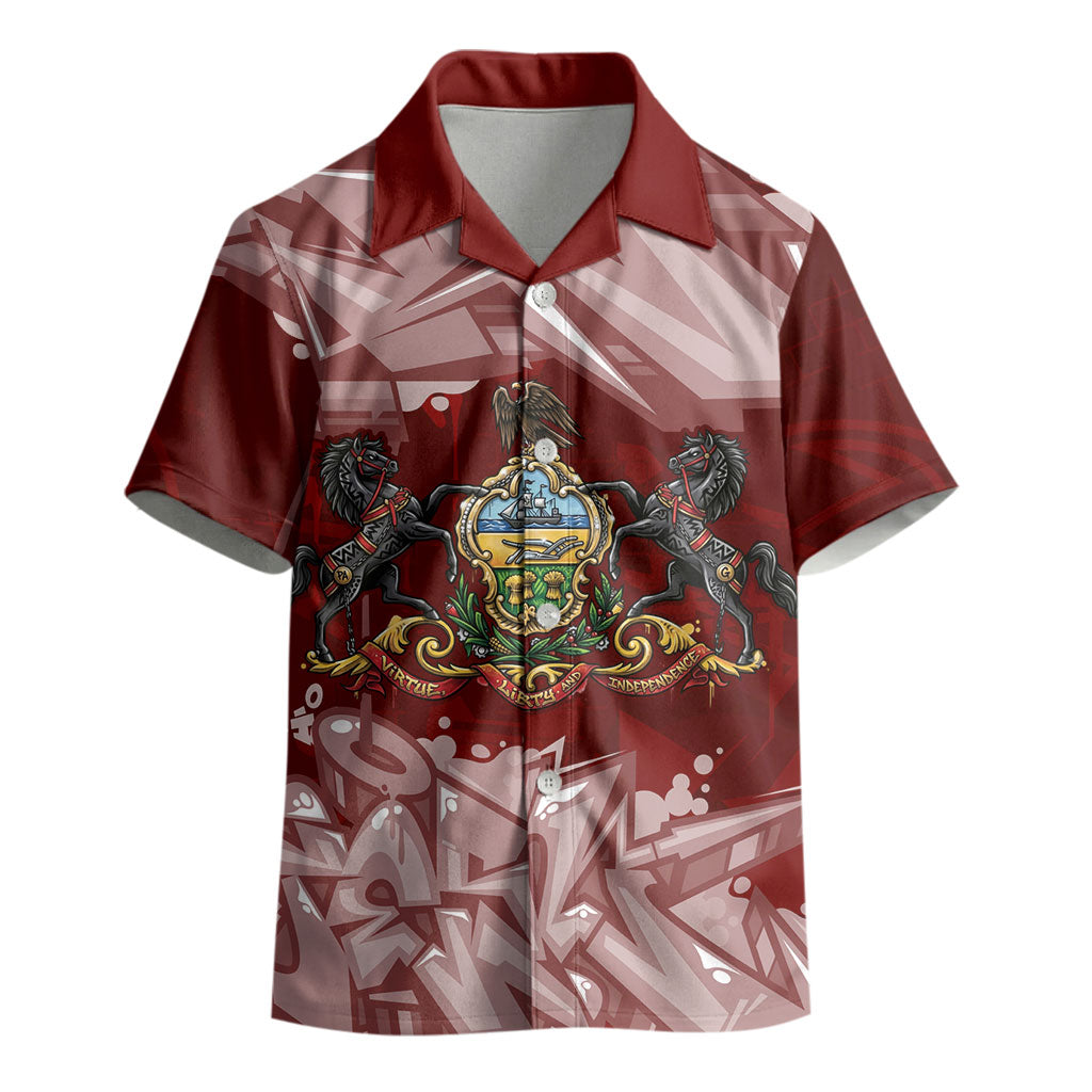 Personalized Pennsylvania Coat Of Arms Kid Hawaiian Shirt Street Art Graffiti Graphic