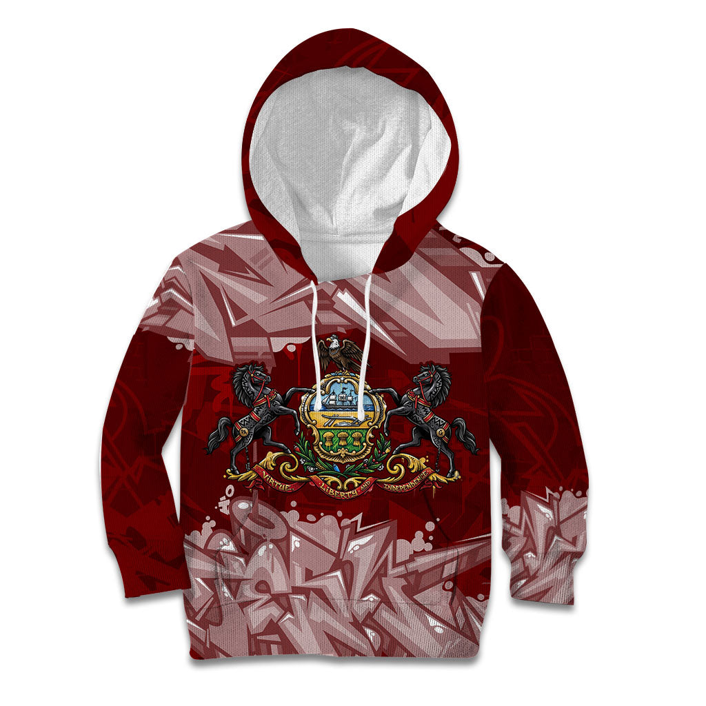 Personalized Pennsylvania Coat Of Arms Kid Hoodie Street Art Graffiti Graphic