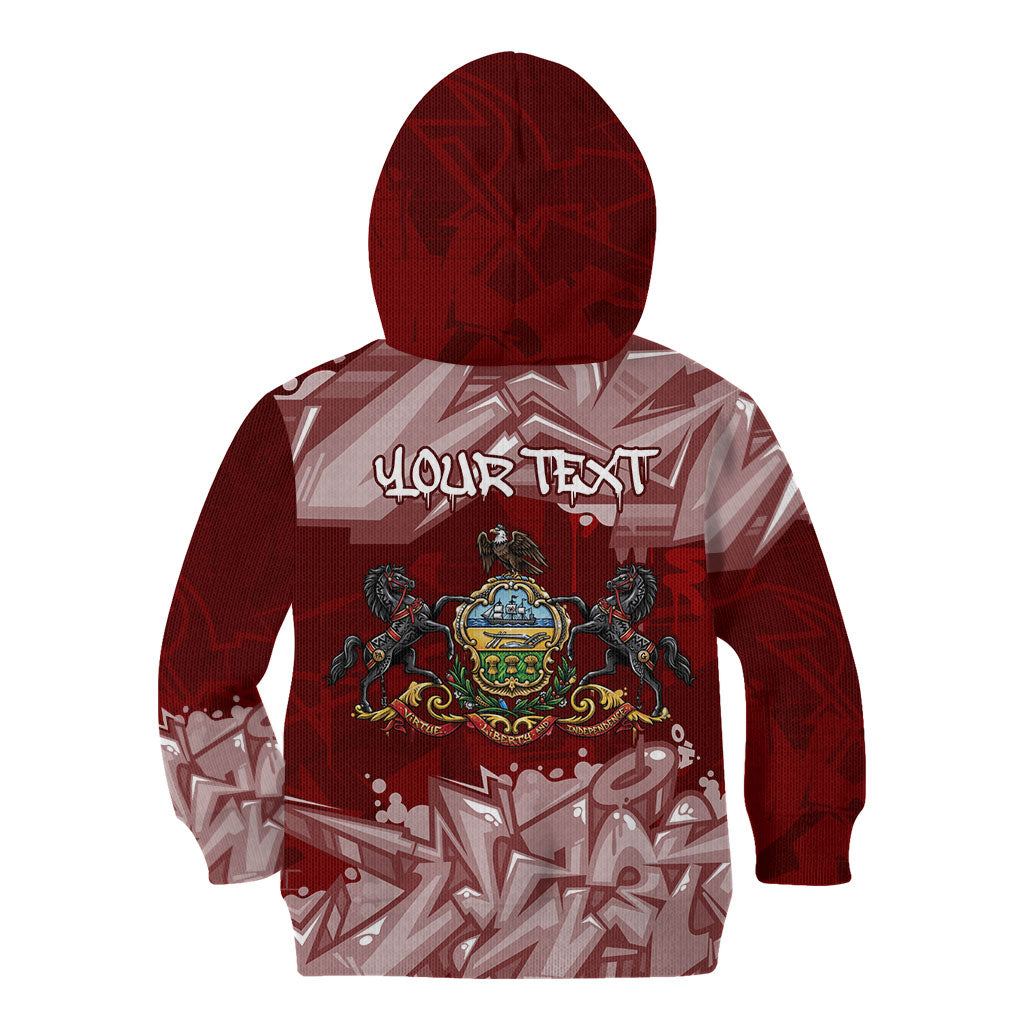 Personalized Pennsylvania Coat Of Arms Kid Hoodie Street Art Graffiti Graphic