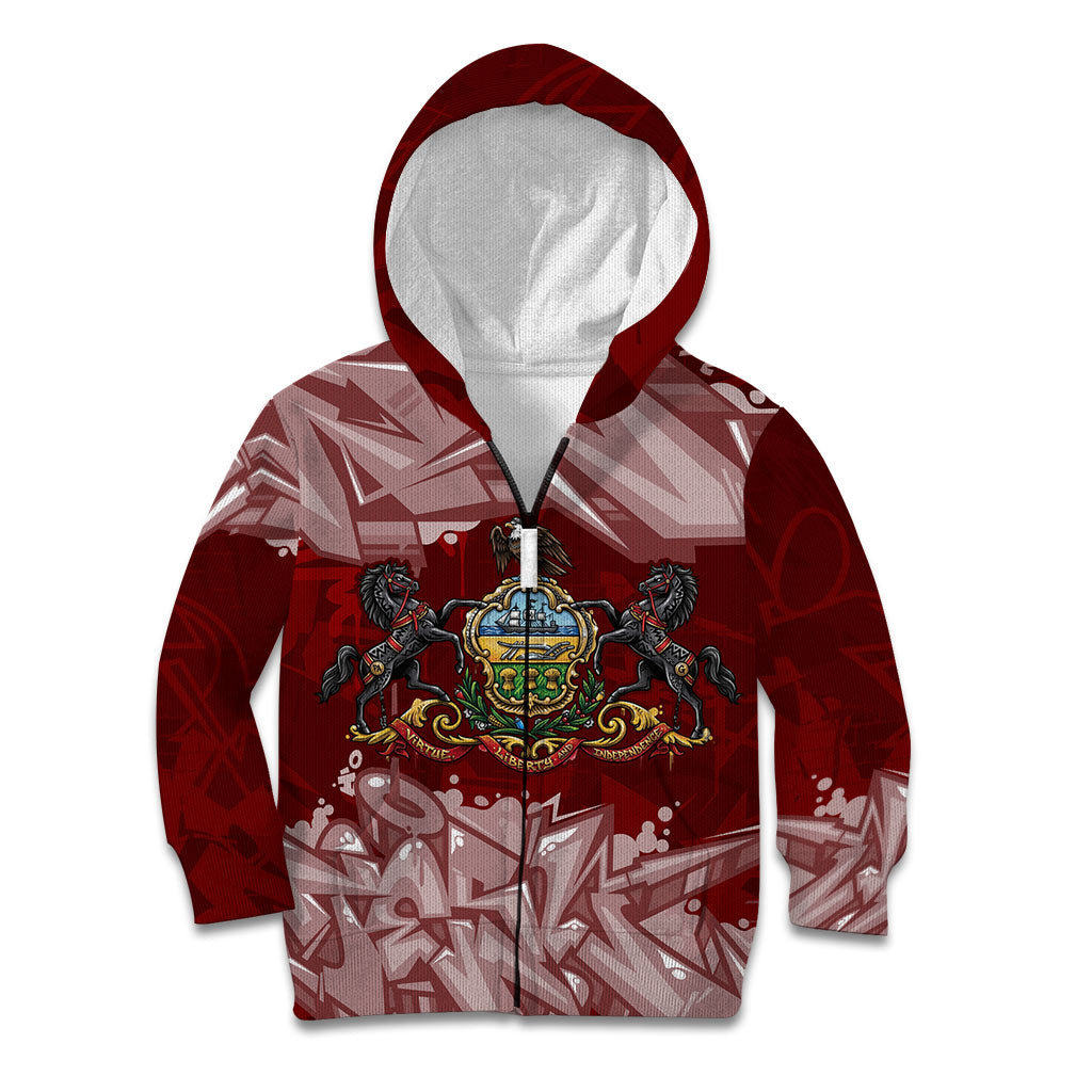 Personalized Pennsylvania Coat Of Arms Kid Hoodie Street Art Graffiti Graphic