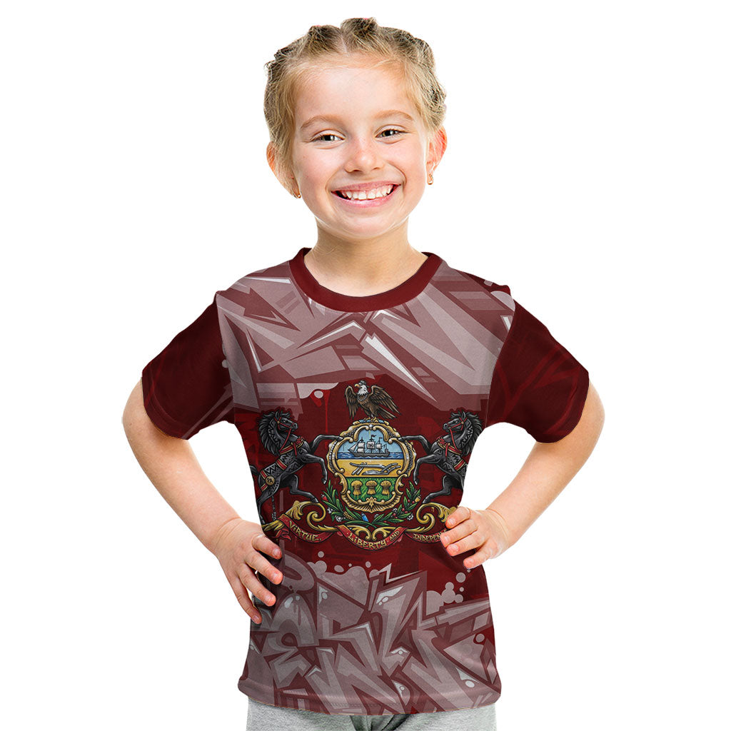 Personalized Pennsylvania Coat Of Arms Kid T Shirt Street Art Graffiti Graphic
