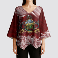 Personalized Pennsylvania Coat Of Arms Kimono Sleeve Blouse Street Art Graffiti Graphic