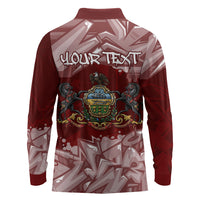 Personalized Pennsylvania Coat Of Arms Long Sleeve Polo Shirt Street Art Graffiti Graphic