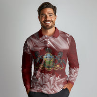 Personalized Pennsylvania Coat Of Arms Long Sleeve Polo Shirt Street Art Graffiti Graphic