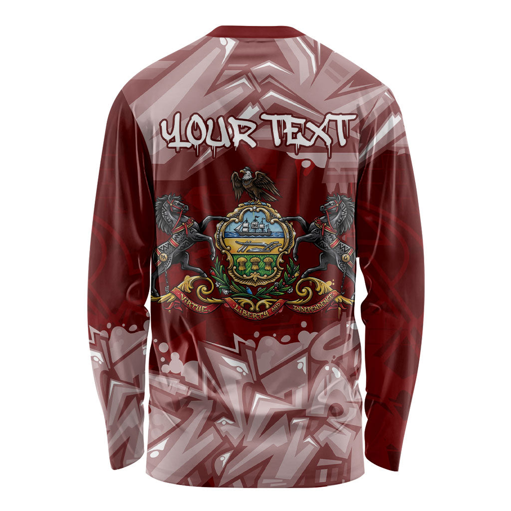 Personalized Pennsylvania Coat Of Arms Long Sleeve Shirt Street Art Graffiti Graphic