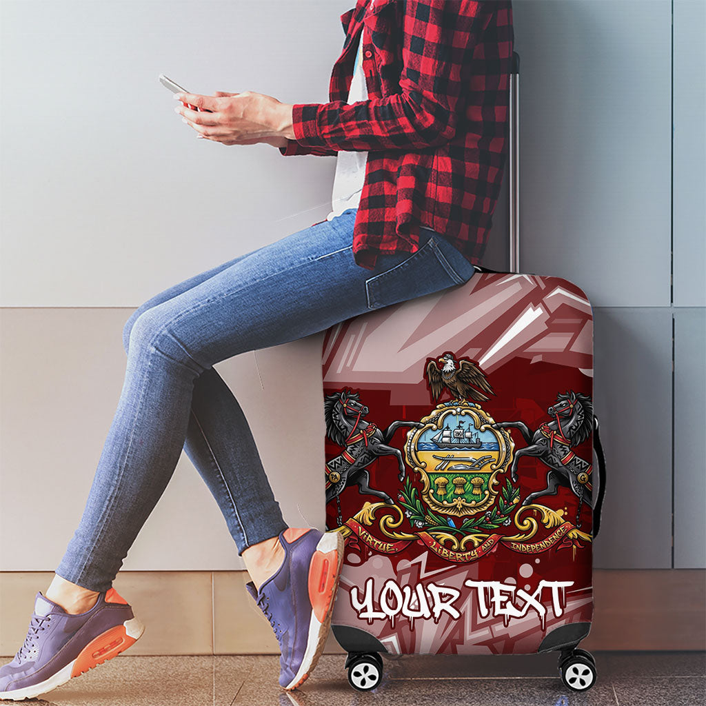 Personalized Pennsylvania Coat Of Arms Luggage Cover Street Art Graffiti Graphic