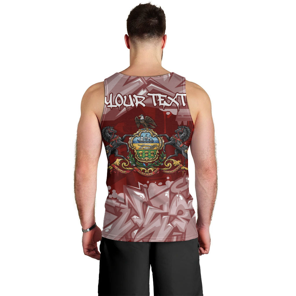 Personalized Pennsylvania Coat Of Arms Men Tank Top Street Art Graffiti Graphic