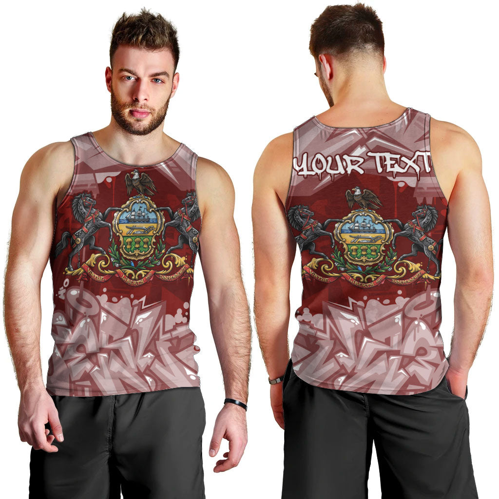 Personalized Pennsylvania Coat Of Arms Men Tank Top Street Art Graffiti Graphic
