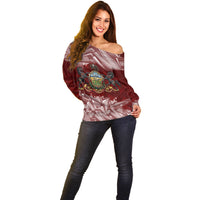 Personalized Pennsylvania Coat Of Arms Off Shoulder Sweater Street Art Graffiti Graphic