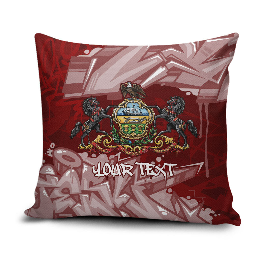 Personalized Pennsylvania Coat Of Arms Pillow Cover Street Art Graffiti Graphic