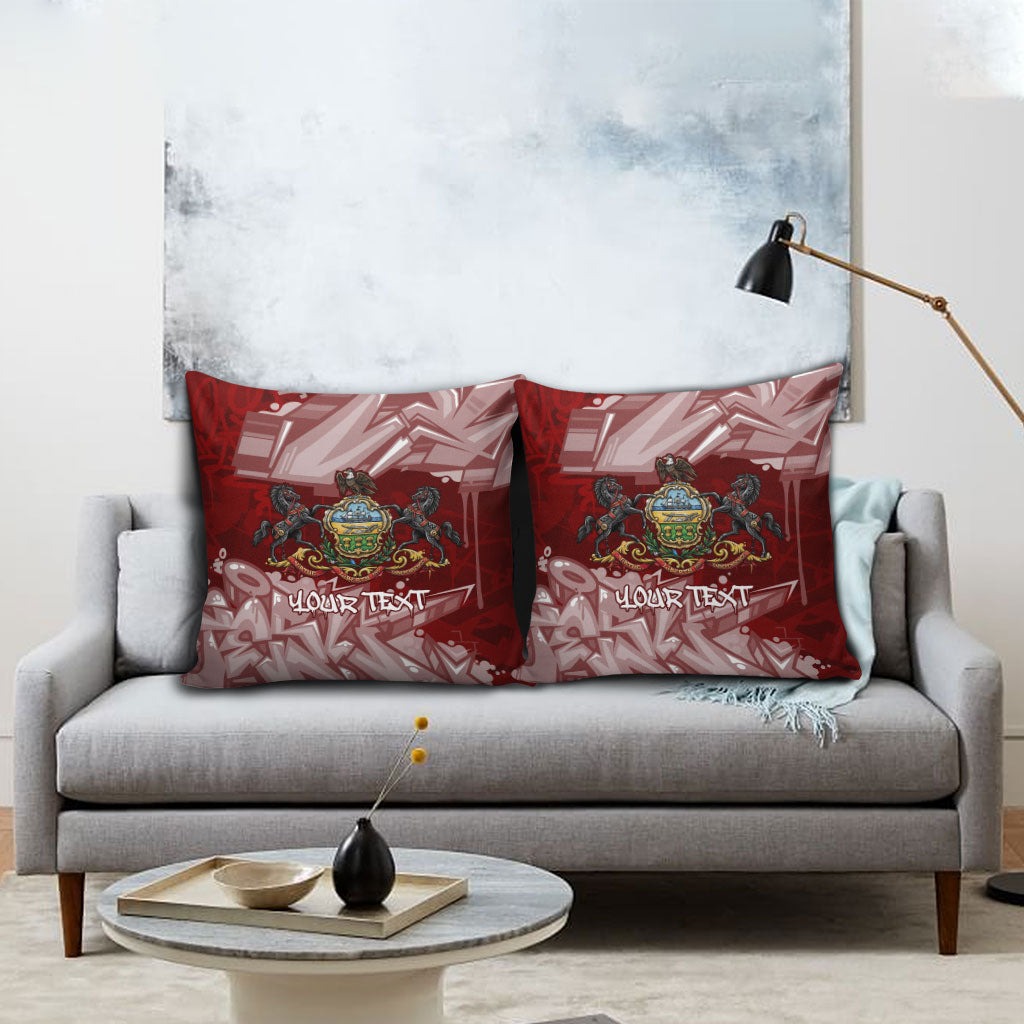 Personalized Pennsylvania Coat Of Arms Pillow Cover Street Art Graffiti Graphic