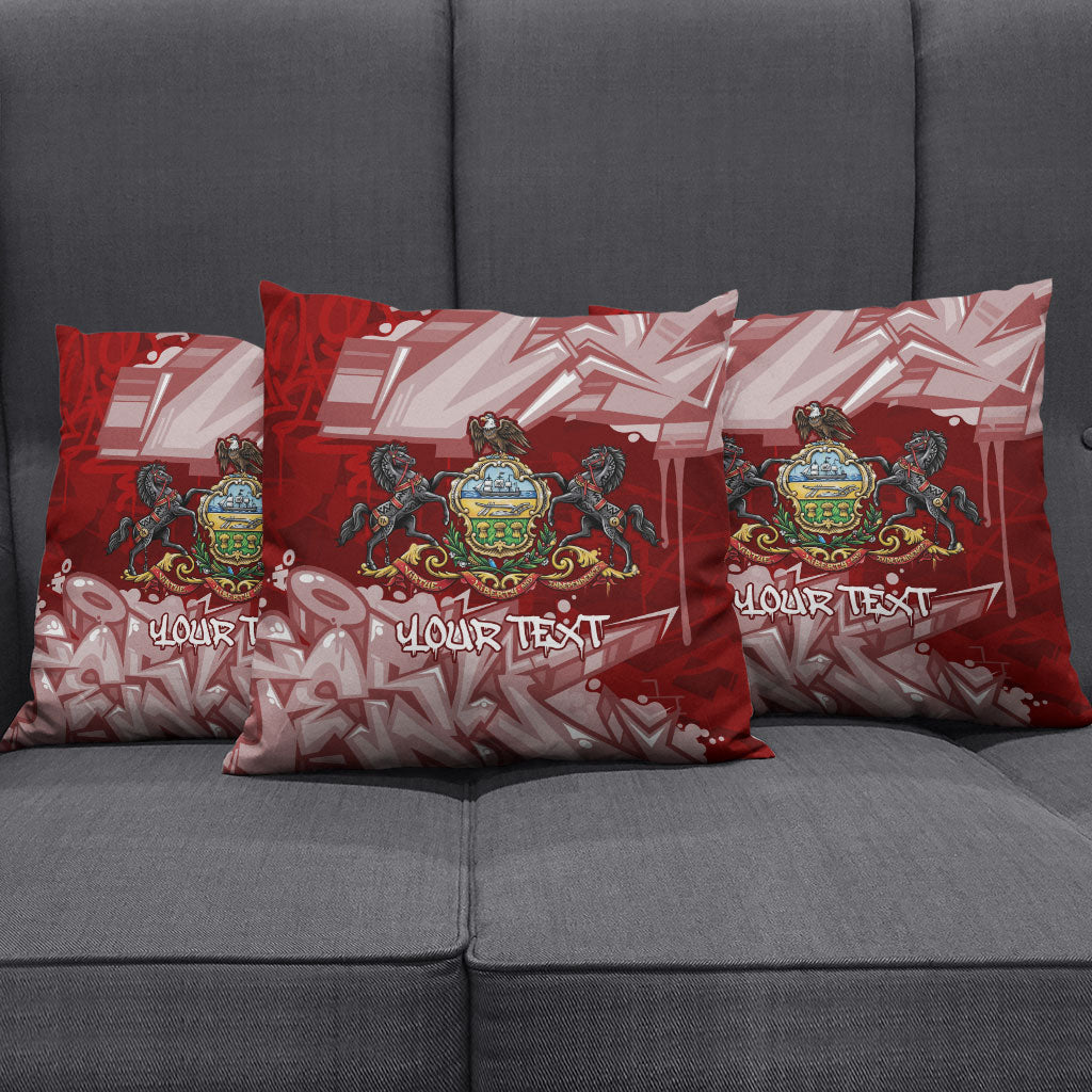 Personalized Pennsylvania Coat Of Arms Pillow Cover Street Art Graffiti Graphic