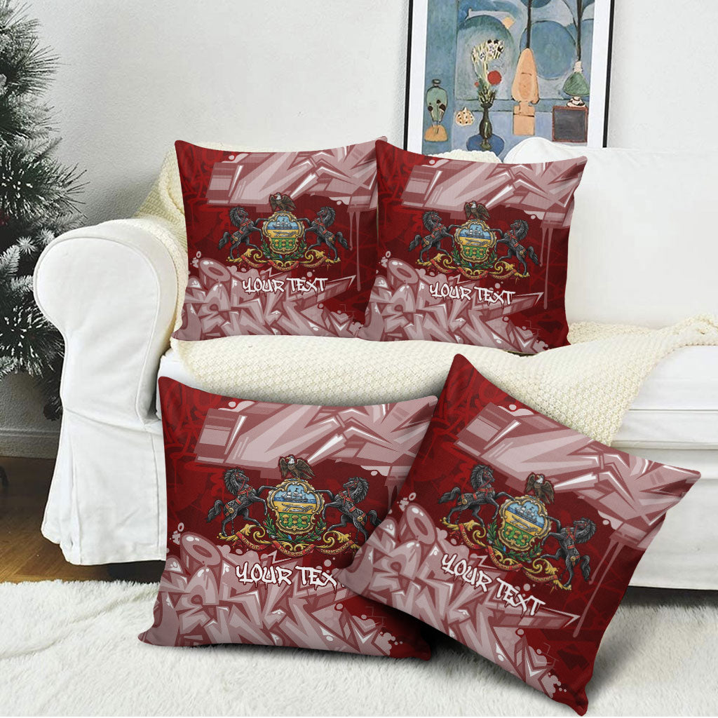 Personalized Pennsylvania Coat Of Arms Pillow Cover Street Art Graffiti Graphic
