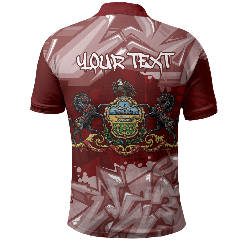 Personalized Pennsylvania Coat Of Arms Polo Shirt Street Art Graffiti Graphic
