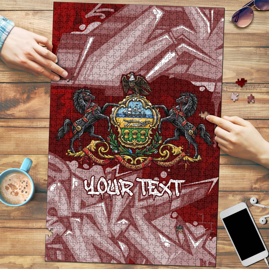 Personalized Pennsylvania Coat Of Arms Puzzle Street Art Graffiti Graphic
