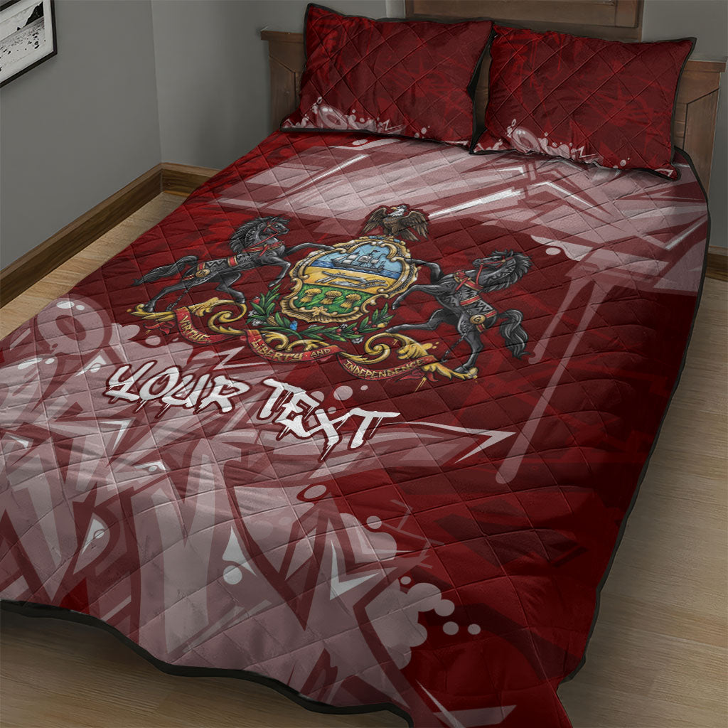 Personalized Pennsylvania Coat Of Arms Quilt Bed Set Street Art Graffiti Graphic