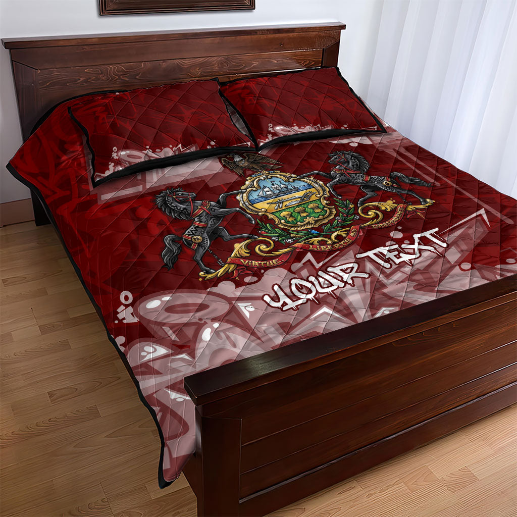 Personalized Pennsylvania Coat Of Arms Quilt Bed Set Street Art Graffiti Graphic