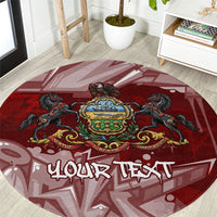 Personalized Pennsylvania Coat Of Arms Round Carpet Street Art Graffiti Graphic