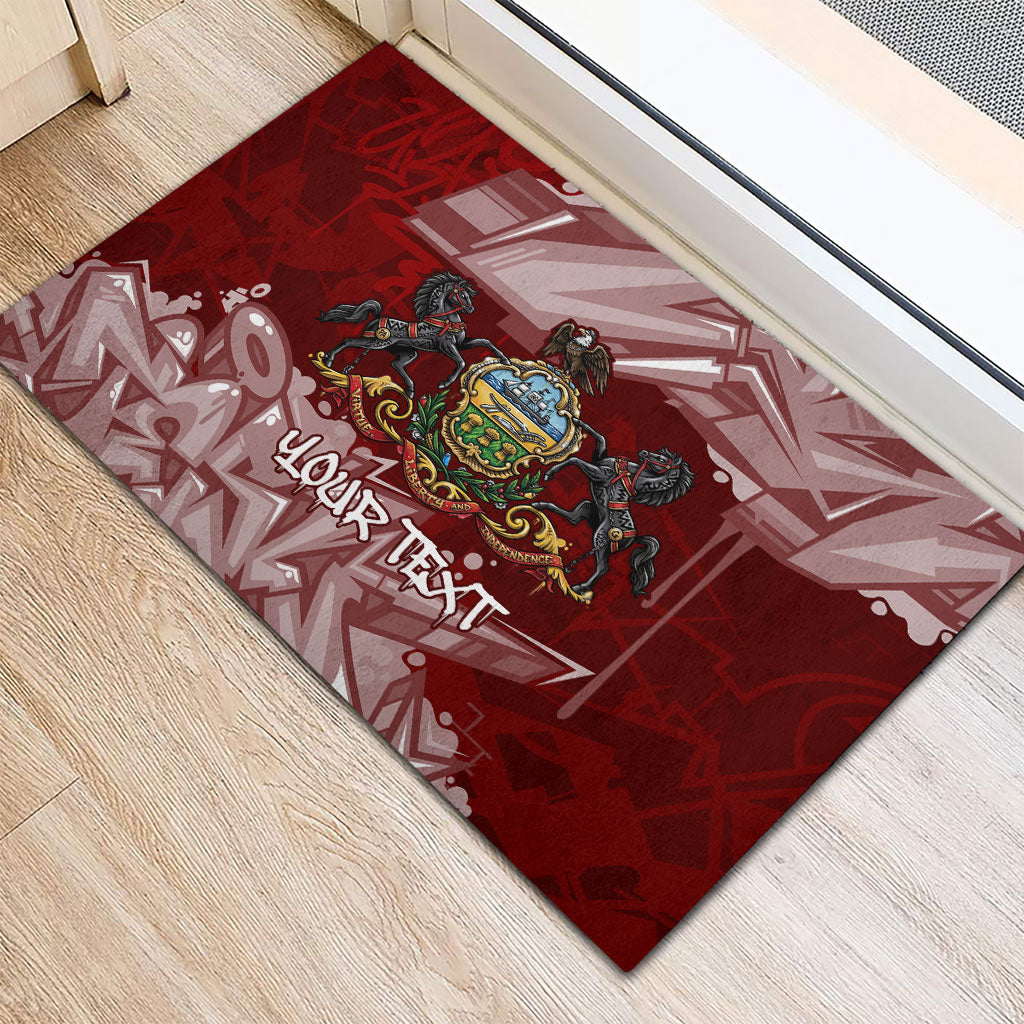 Personalized Pennsylvania Coat Of Arms Rubber Doormat Street Art Graffiti Graphic