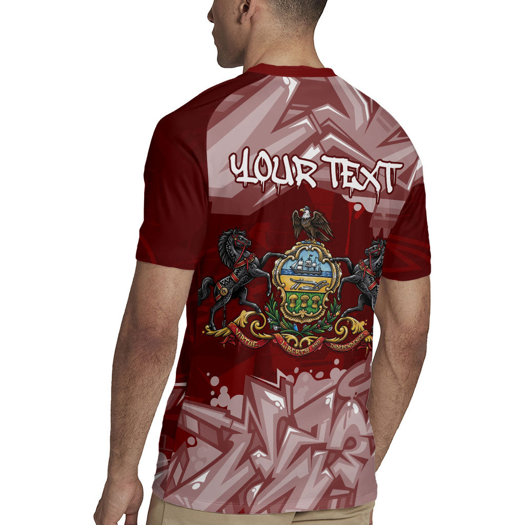 Personalized Pennsylvania Coat Of Arms Rugby Jersey Street Art Graffiti Graphic