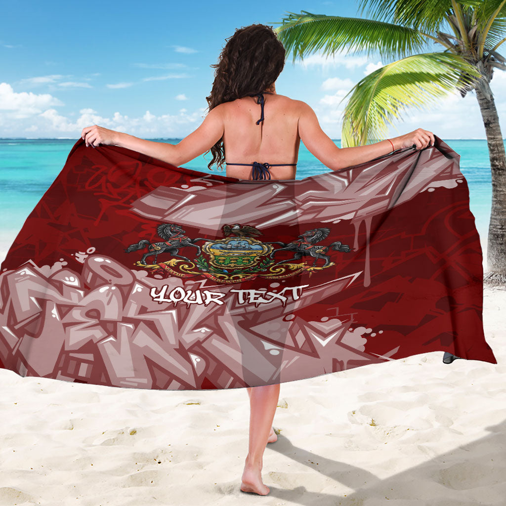 Personalized Pennsylvania Coat Of Arms Sarong Street Art Graffiti Graphic