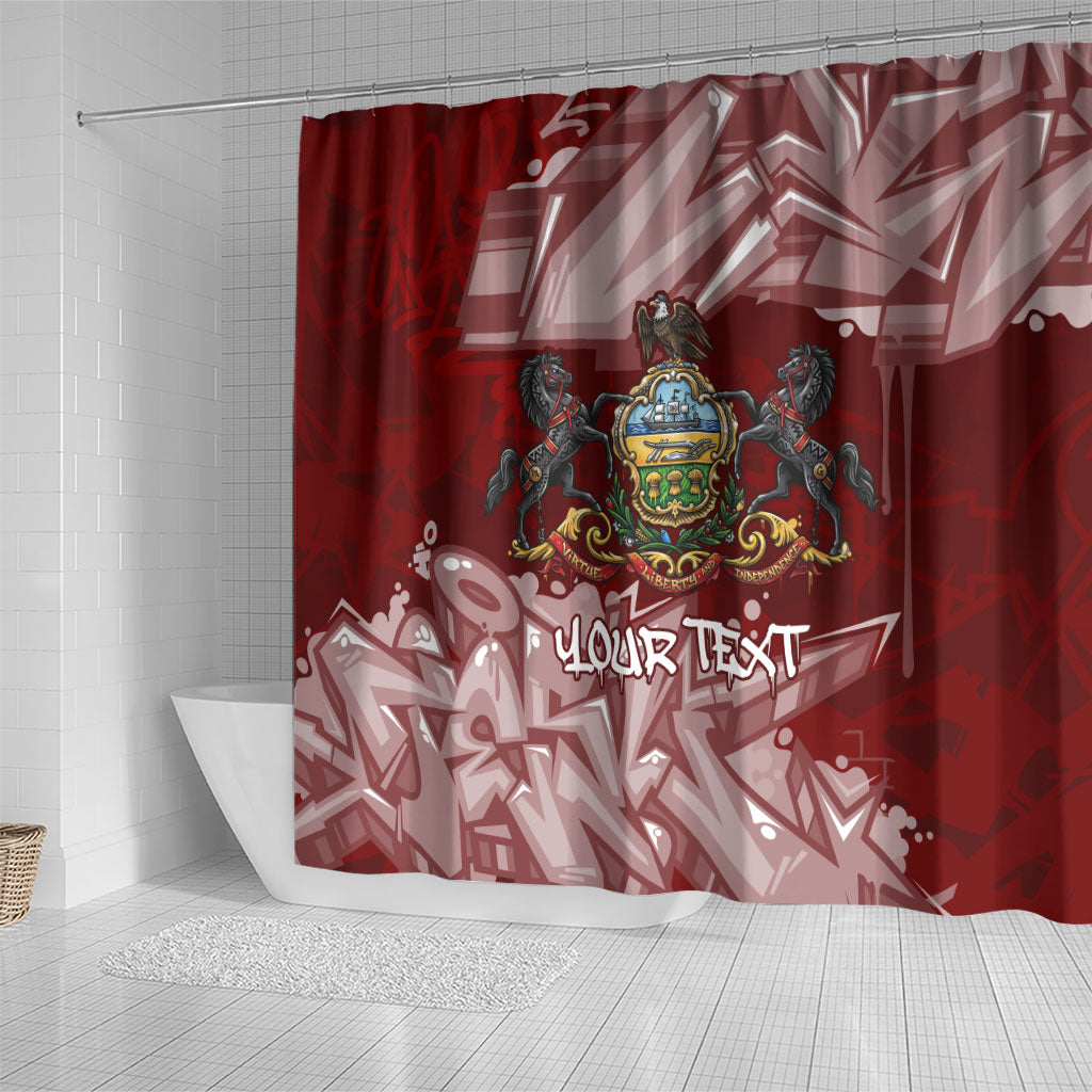 Personalized Pennsylvania Coat Of Arms Shower Curtain Street Art Graffiti Graphic
