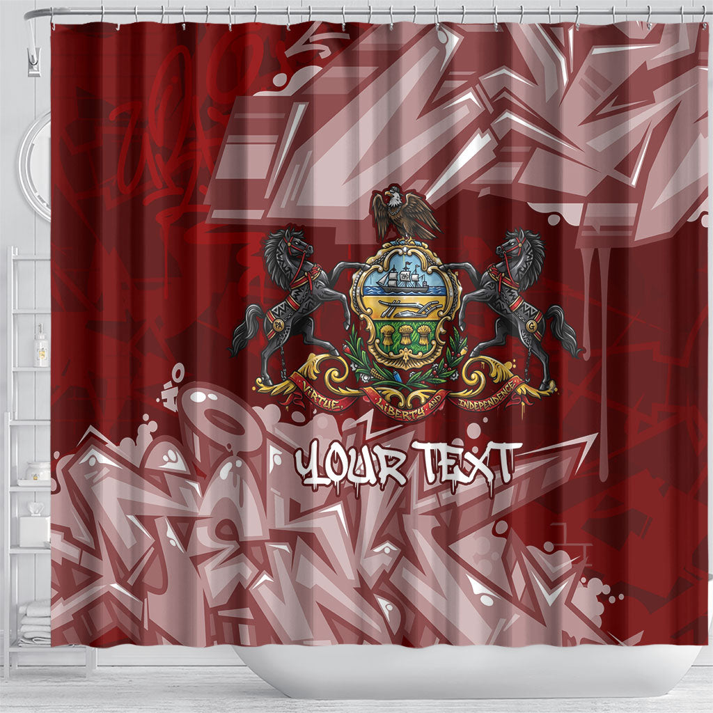 Personalized Pennsylvania Coat Of Arms Shower Curtain Street Art Graffiti Graphic