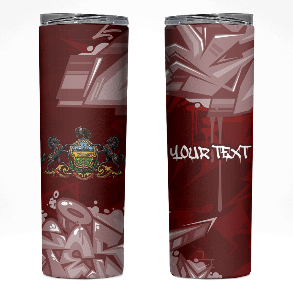 Personalized Pennsylvania Coat Of Arms Skinny Tumbler Street Art Graffiti Graphic