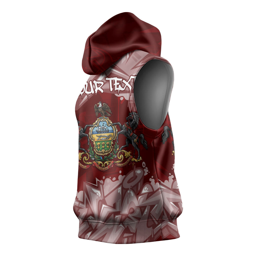 Personalized Pennsylvania Coat Of Arms Sleeveless Hoodie Street Art Graffiti Graphic