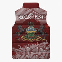 Personalized Pennsylvania Coat Of Arms Sleeveless Puffer Jacket Street Art Graffiti Graphic