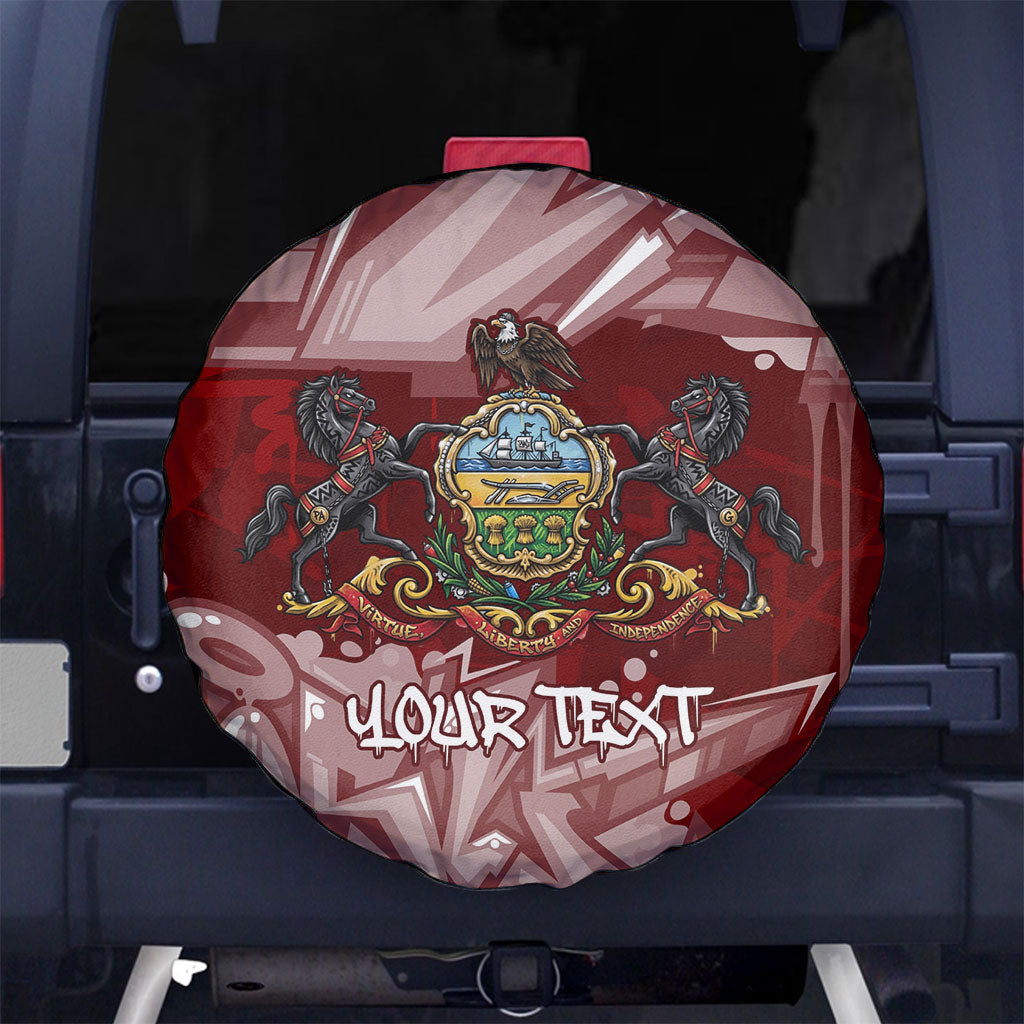 Personalized Pennsylvania Coat Of Arms Spare Tire Cover Street Art Graffiti Graphic