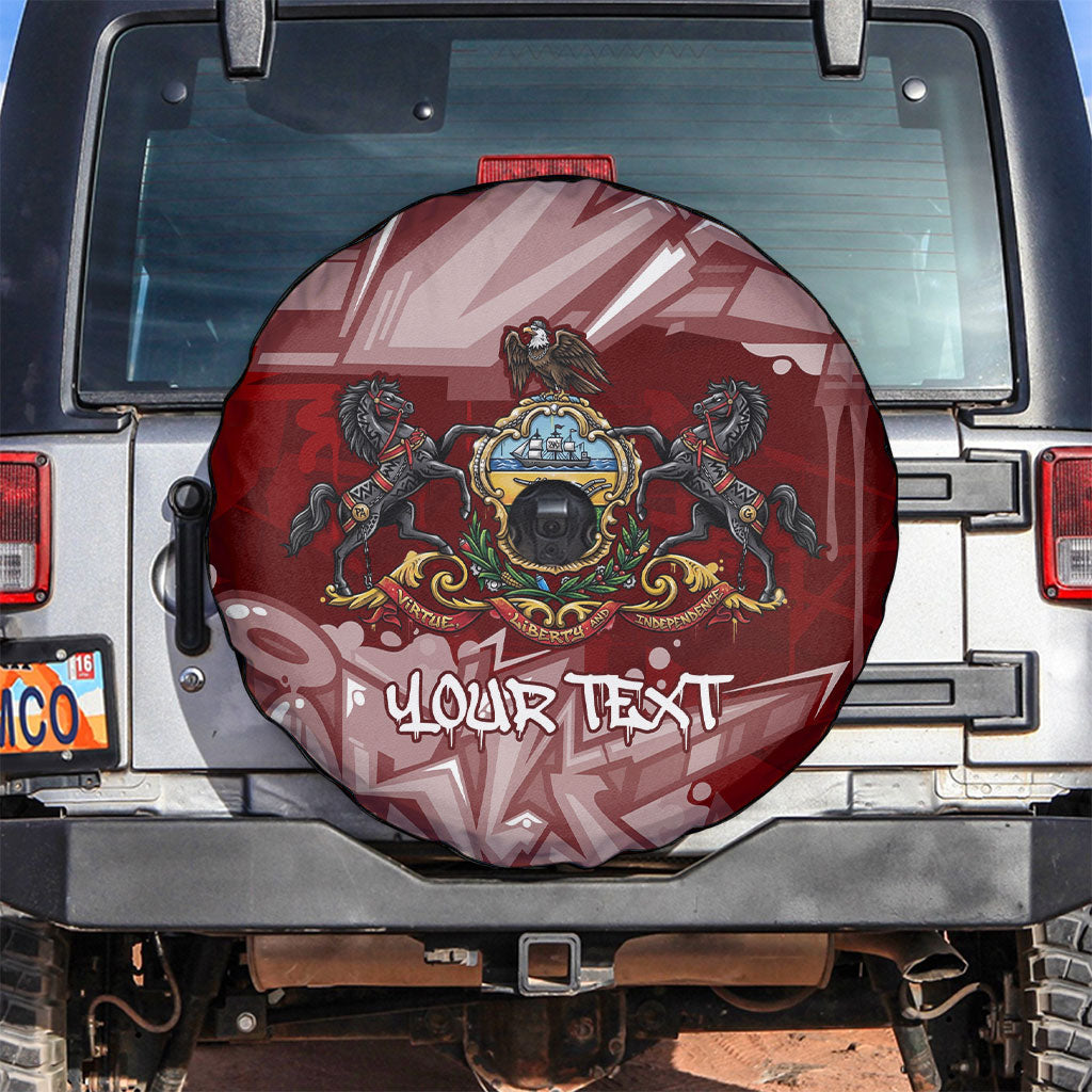 Personalized Pennsylvania Coat Of Arms Spare Tire Cover Street Art Graffiti Graphic