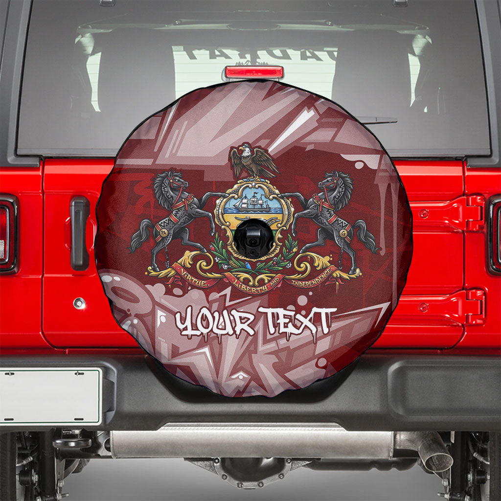 Personalized Pennsylvania Coat Of Arms Spare Tire Cover Street Art Graffiti Graphic