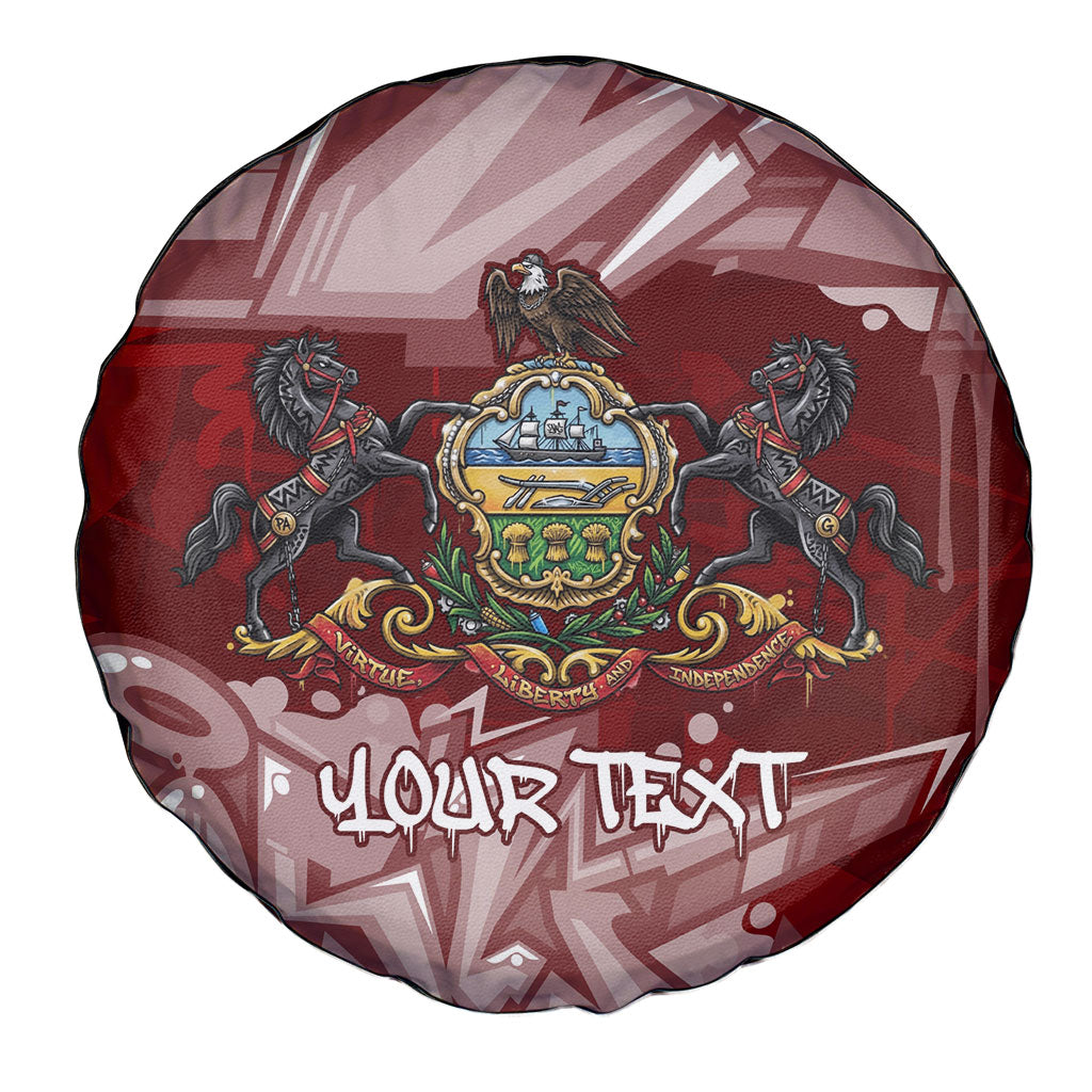 Personalized Pennsylvania Coat Of Arms Spare Tire Cover Street Art Graffiti Graphic