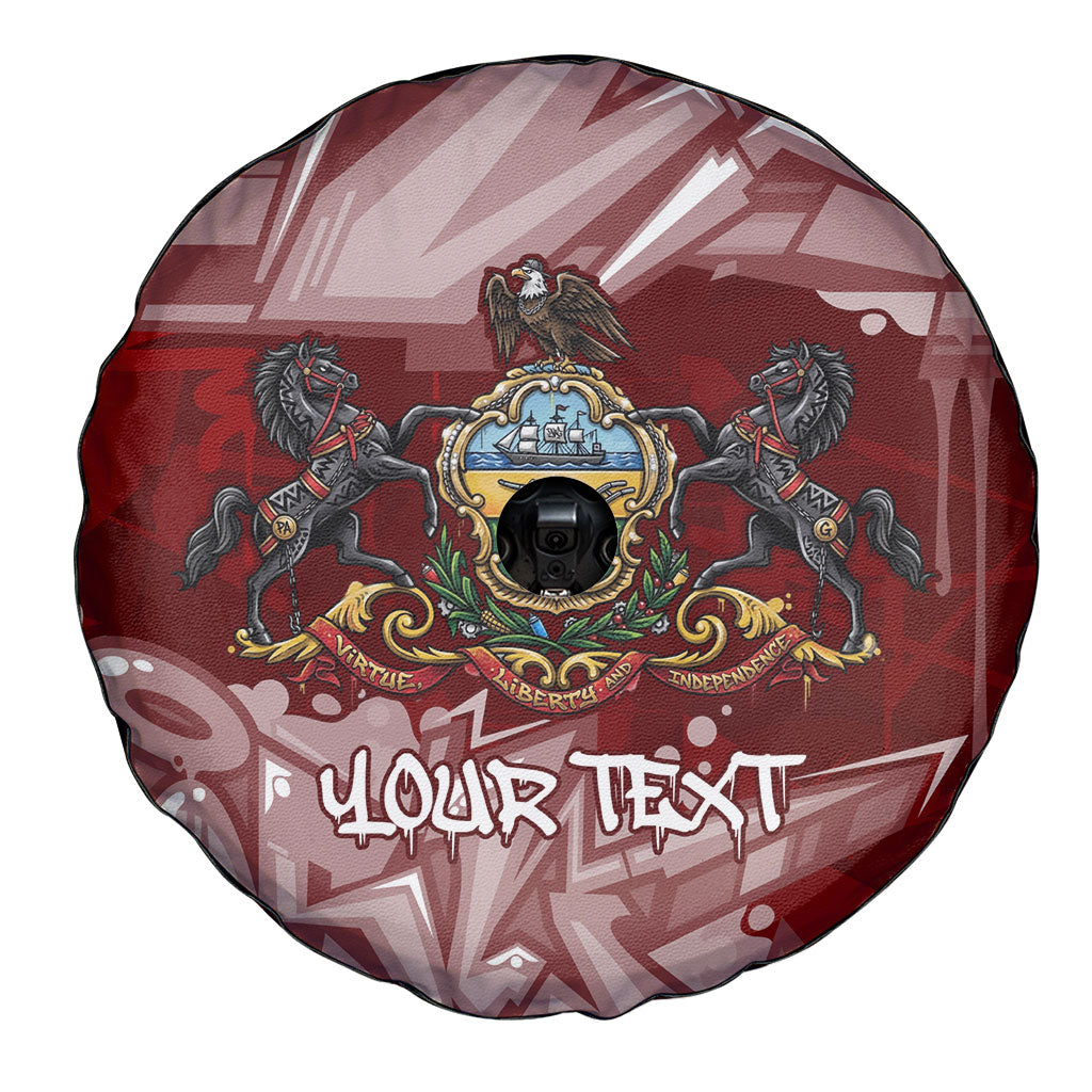 Personalized Pennsylvania Coat Of Arms Spare Tire Cover Street Art Graffiti Graphic