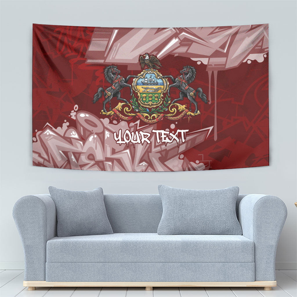 Personalized Pennsylvania Coat Of Arms Tapestry Street Art Graffiti Graphic