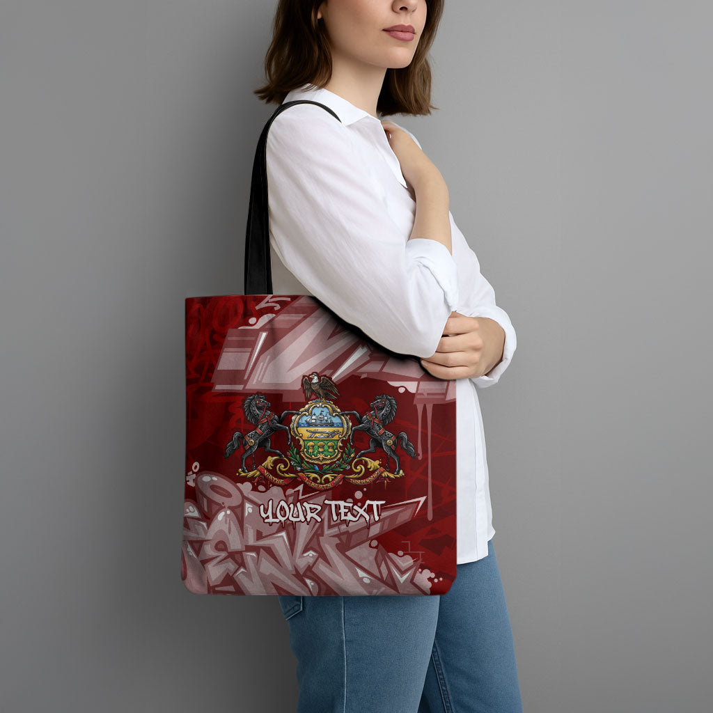Personalized Pennsylvania Coat Of Arms Tote Bag Street Art Graffiti Graphic