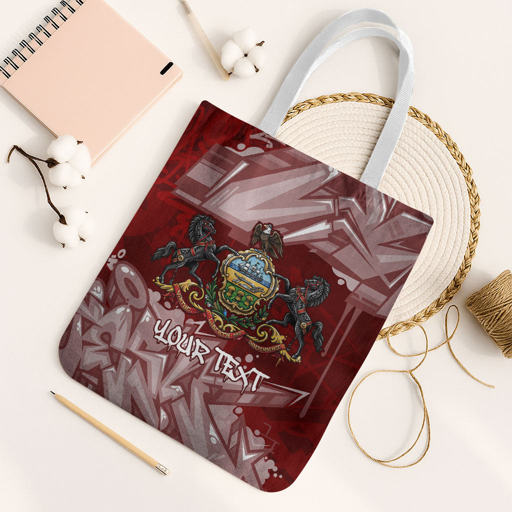Personalized Pennsylvania Coat Of Arms Tote Bag Street Art Graffiti Graphic