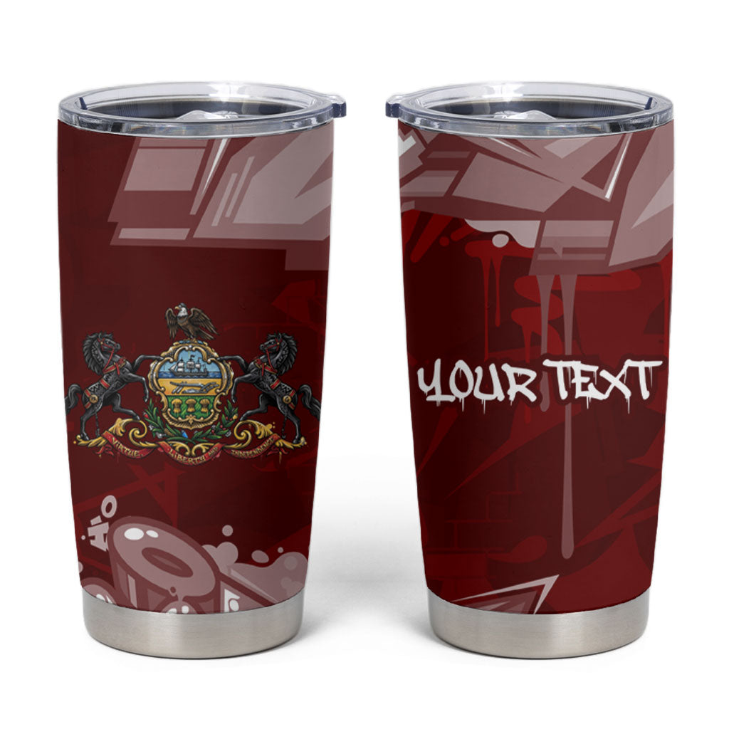 Personalized Pennsylvania Coat Of Arms Tumbler Cup Street Art Graffiti Graphic