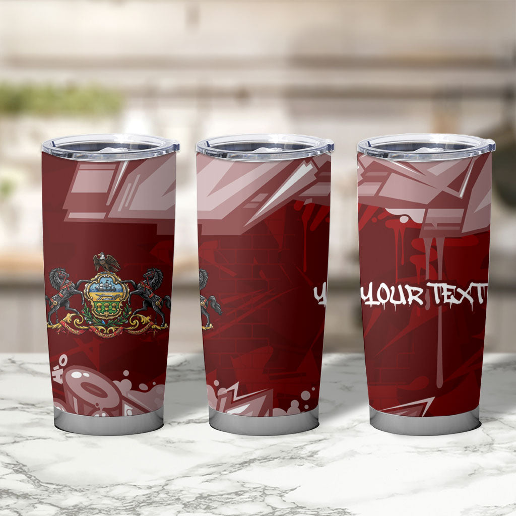 Personalized Pennsylvania Coat Of Arms Tumbler Cup Street Art Graffiti Graphic