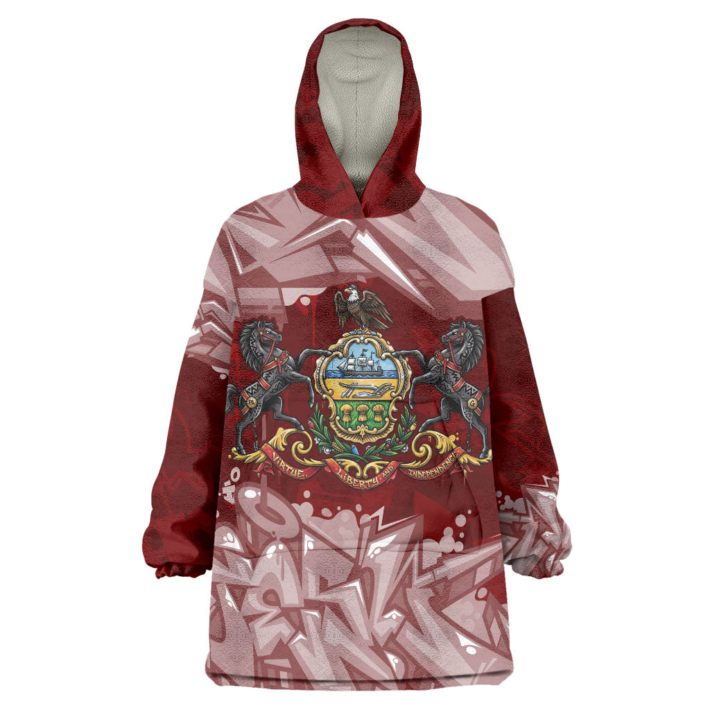 Personalized Pennsylvania Coat Of Arms Wearable Blanket Hoodie Street Art Graffiti Graphic