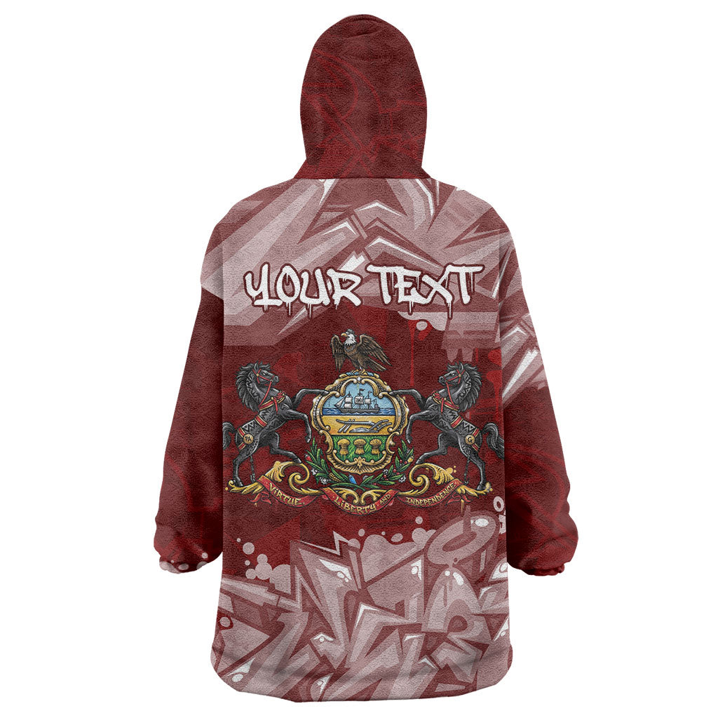 Personalized Pennsylvania Coat Of Arms Wearable Blanket Hoodie Street Art Graffiti Graphic