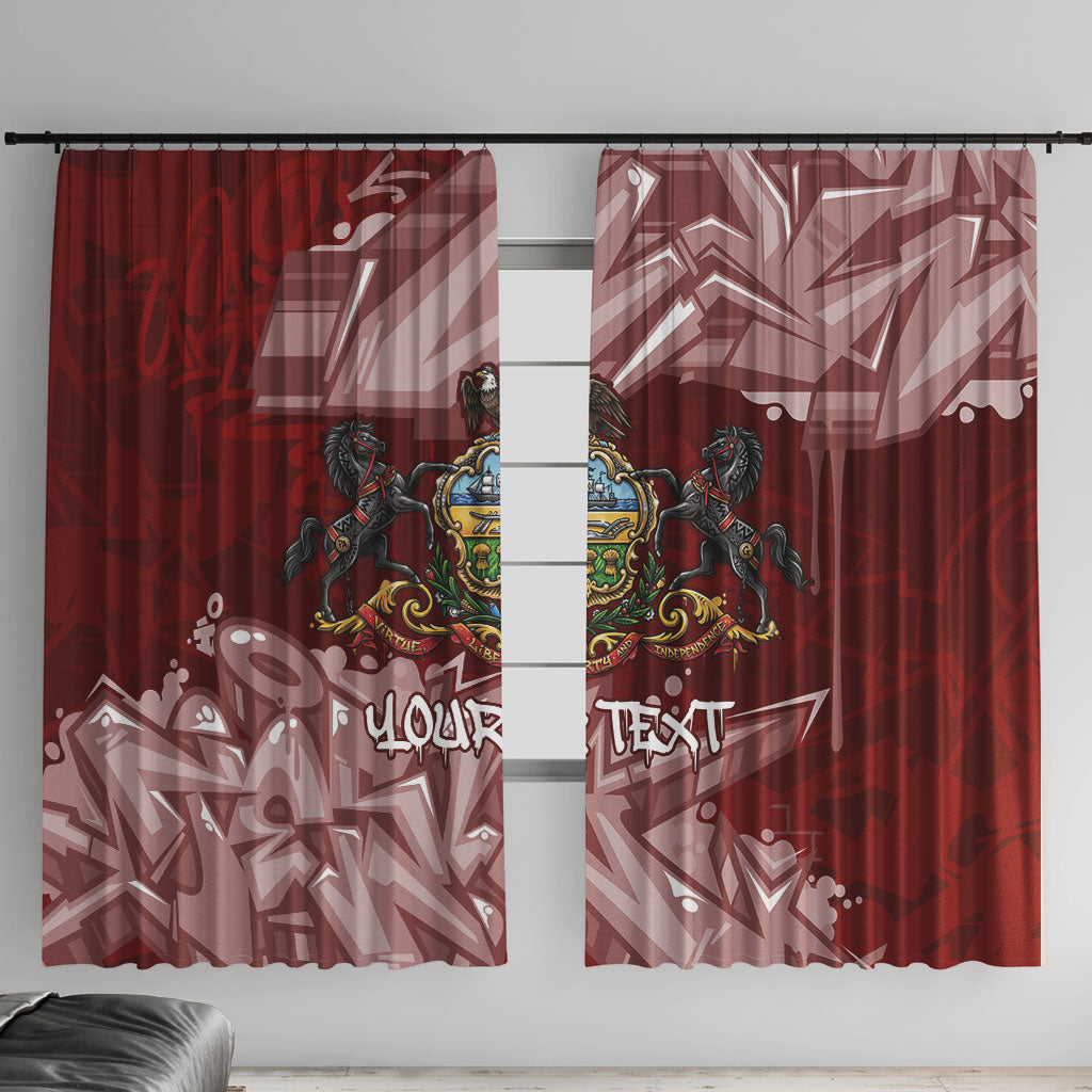 Personalized Pennsylvania Coat Of Arms Window Curtain Street Art Graffiti Graphic