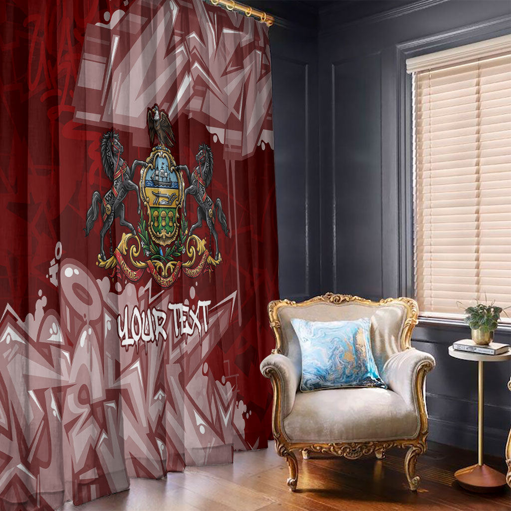 Personalized Pennsylvania Coat Of Arms Window Curtain Street Art Graffiti Graphic