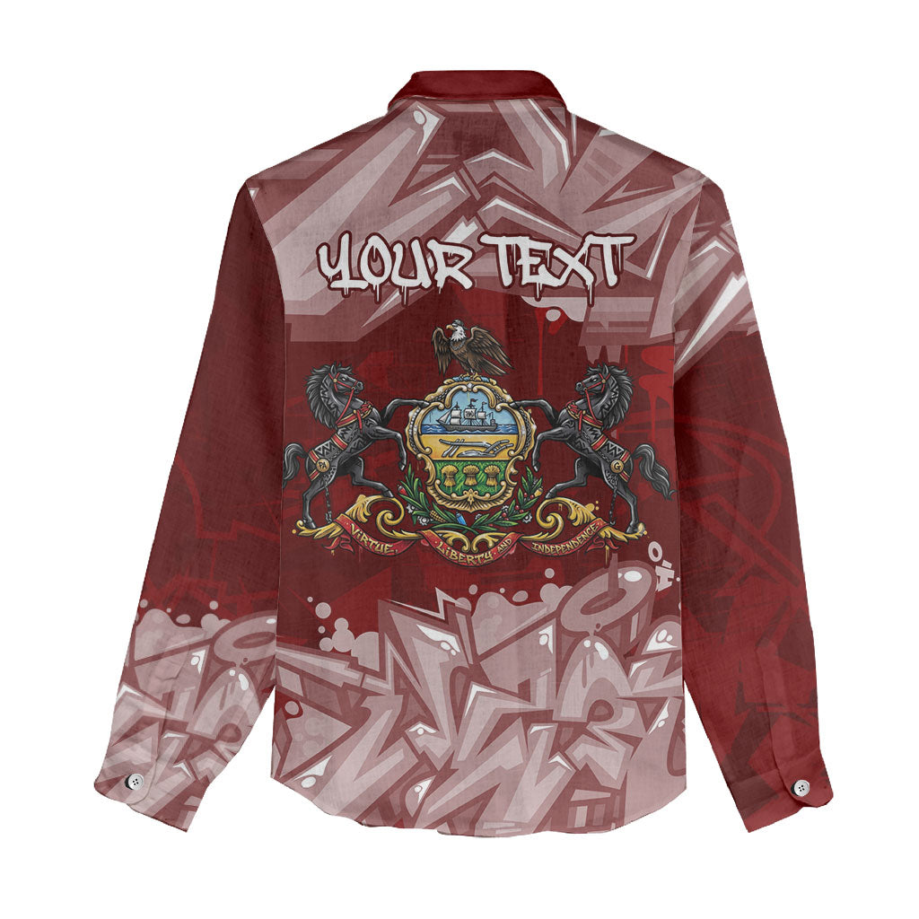 Personalized Pennsylvania Coat Of Arms Women Casual Shirt Street Art Graffiti Graphic
