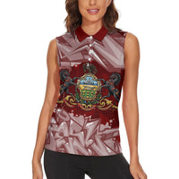 Personalized Pennsylvania Coat Of Arms Women Sleeveless Polo Shirt Street Art Graffiti Graphic