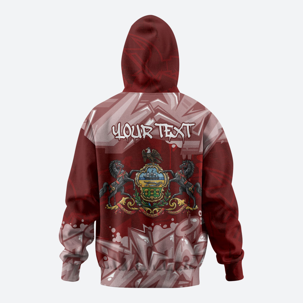 Personalized Pennsylvania Coat Of Arms Zip Hoodie Street Art Graffiti Graphic
