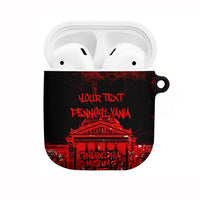 Personalized Pennsylvania Philadelphia Museum Of Art AirPods Case Red Grunge Paint Splatter Graphic