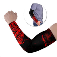 Personalized Pennsylvania Philadelphia Museum Of Art Arm Sleeves Red Grunge Paint Splatter Graphic