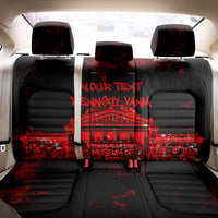 Personalized Pennsylvania Philadelphia Museum Of Art Back Car Seat Cover Red Grunge Paint Splatter Graphic